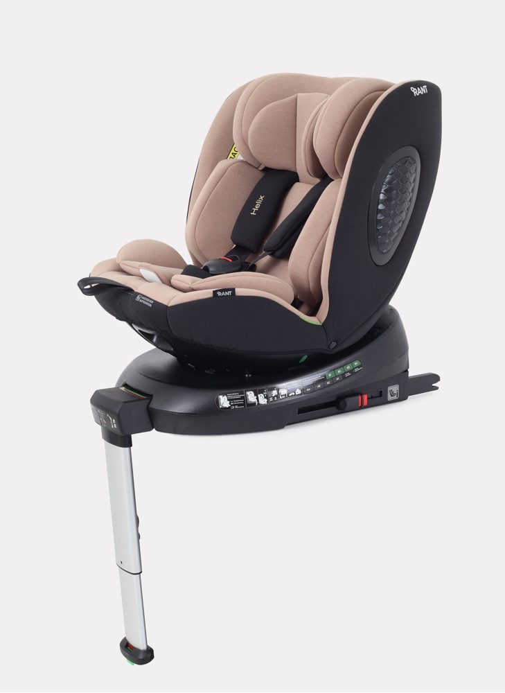 Детское автокресло Rant Helix isofix для роста 40-150 см | Бежевое | Группа 0-1-2-3 (до 36 кг) | С поворотной базой