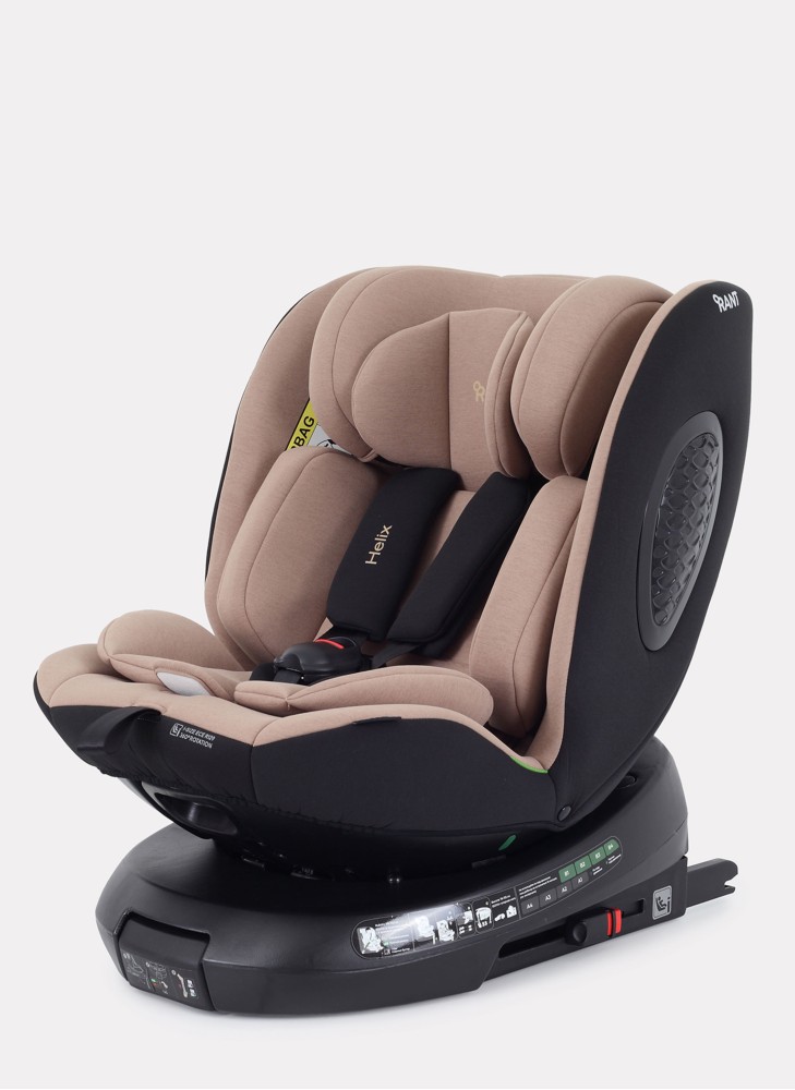 Детское автокресло Rant Helix isofix для роста 40-150 см | Бежевое | Группа 0-1-2-3 (до 36 кг) | С поворотной базой