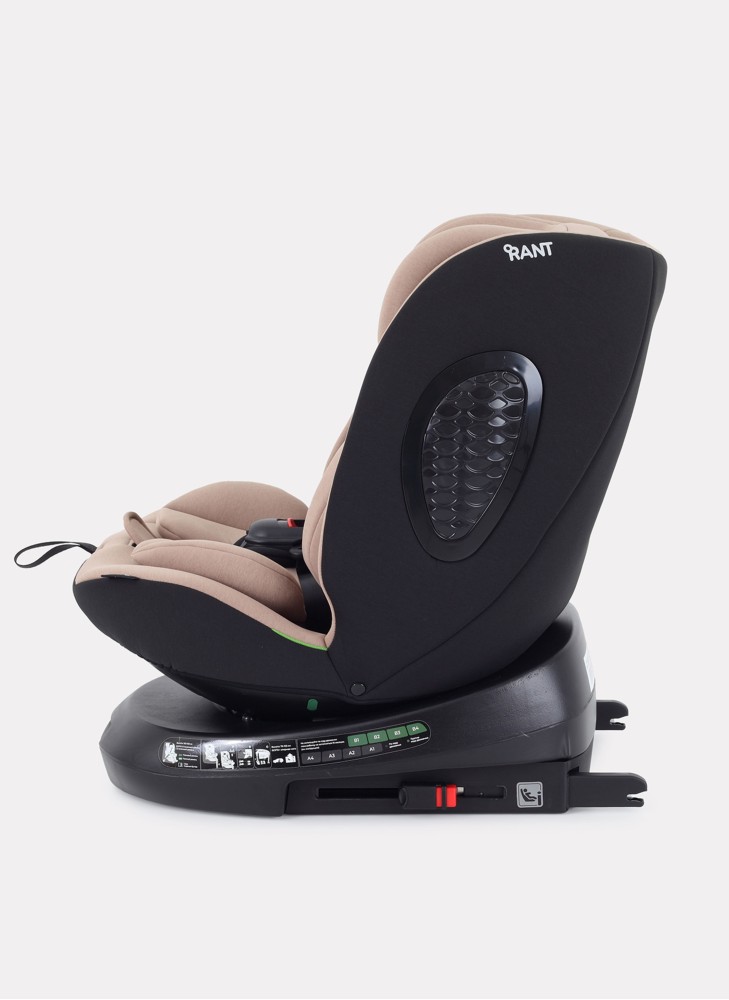 Детское автокресло Rant Helix isofix для роста 40-150 см | Бежевое | Группа 0-1-2-3 (до 36 кг) | С поворотной базой