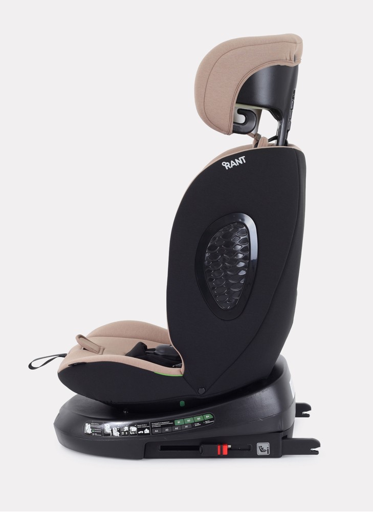 Детское автокресло Rant Helix isofix для роста 40-150 см | Бежевое | Группа 0-1-2-3 (до 36 кг) | С поворотной базой