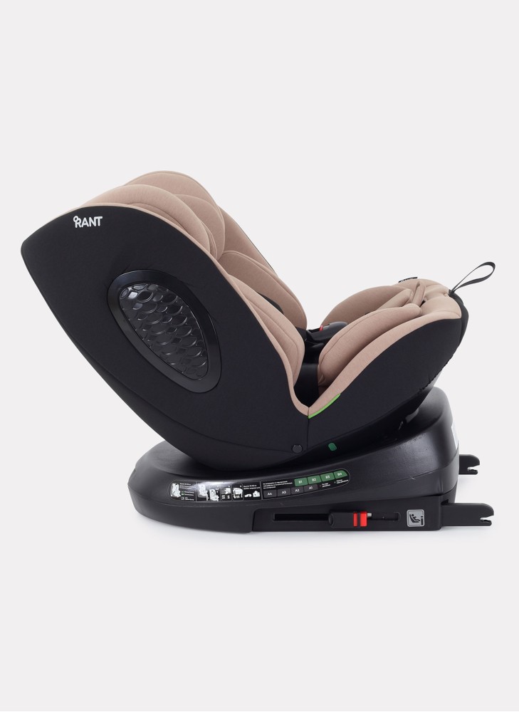 Детское автокресло Rant Helix isofix для роста 40-150 см | Бежевое | Группа 0-1-2-3 (до 36 кг) | С поворотной базой