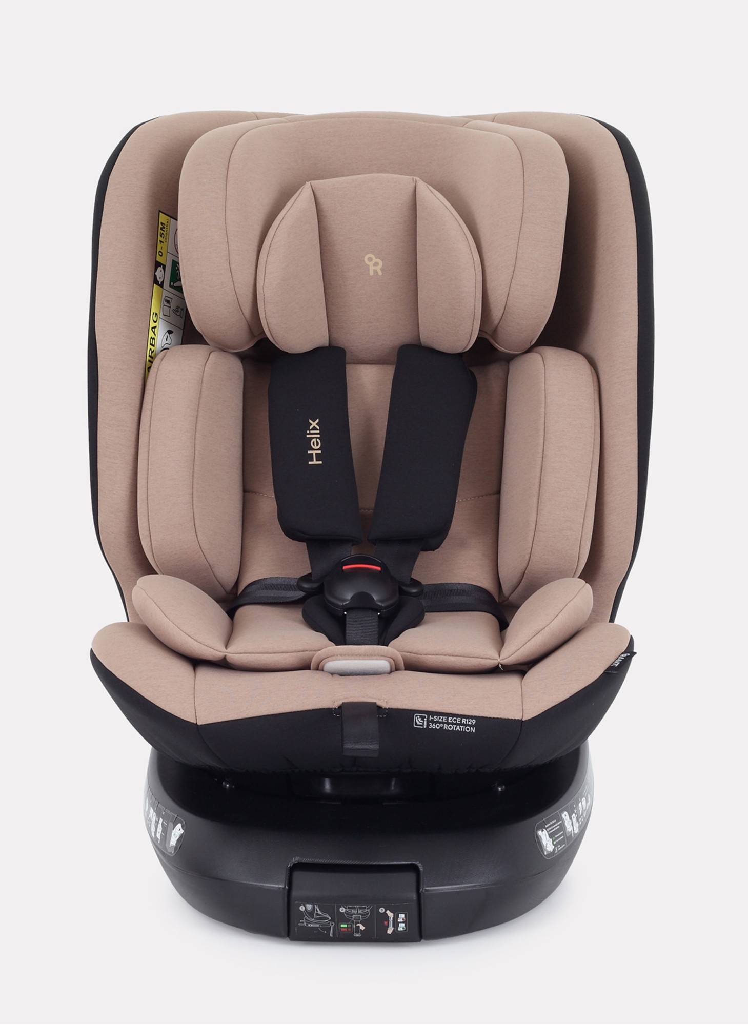 Детское автокресло Rant Helix isofix для роста 40-150 см | Бежевое | Группа 0-1-2-3 (до 36 кг) | С поворотной базой
