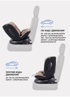 Детское автокресло Rant Helix isofix для роста 40-150 см | Бежевое | Группа 0-1-2-3 (до 36 кг) | С поворотной базой