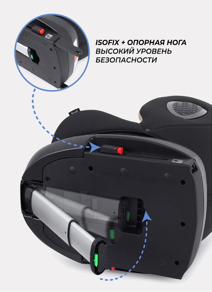 Детское автокресло Rant Helix isofix для роста 40-150 см | Бежевое | Группа 0-1-2-3 (до 36 кг) | С поворотной базой