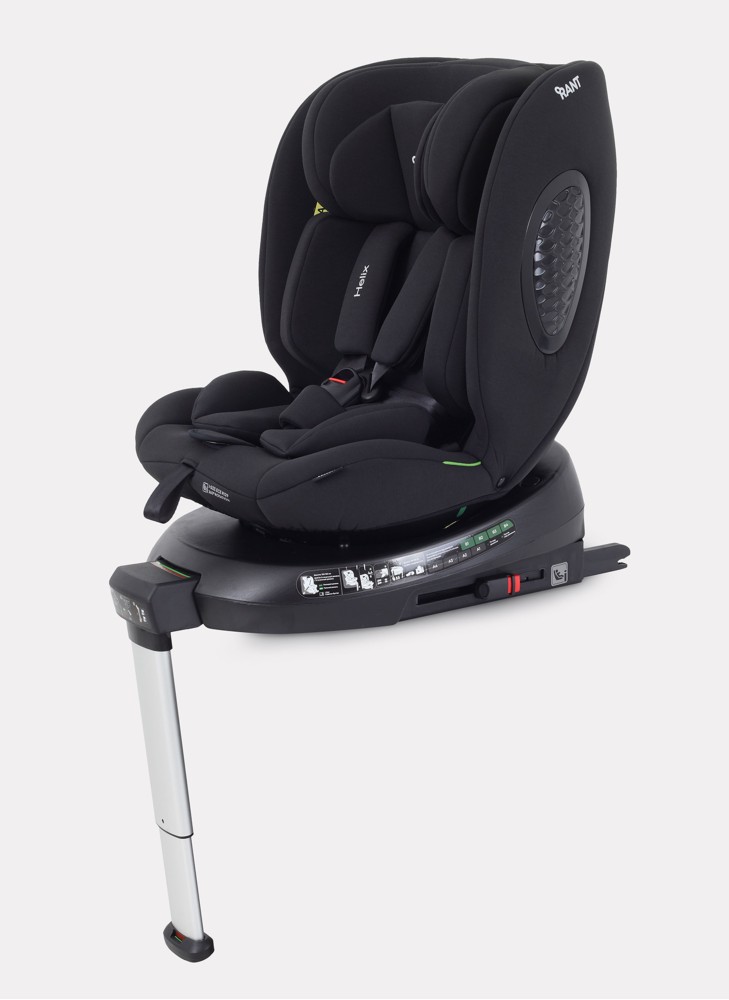 Детское автокресло Rant Helix Isofix для роста 40-150 см | Черное | Группа 0-1-2-3 (до 36 кг) | С поворотной базой