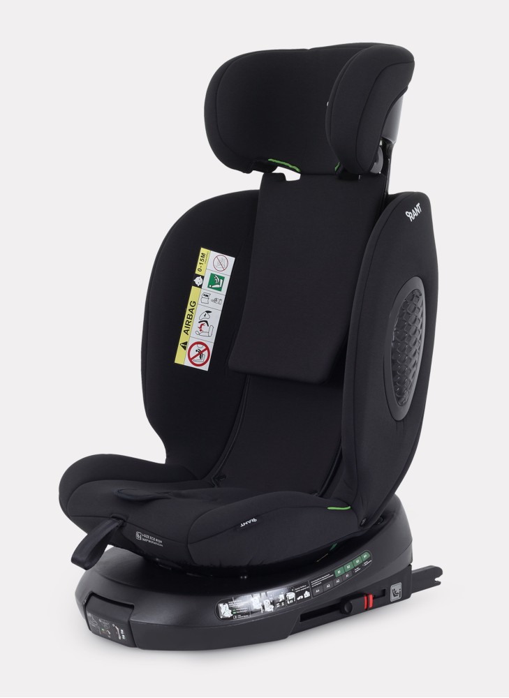 Детское автокресло Rant Helix Isofix для роста 40-150 см | Черное | Группа 0-1-2-3 (до 36 кг) | С поворотной базой