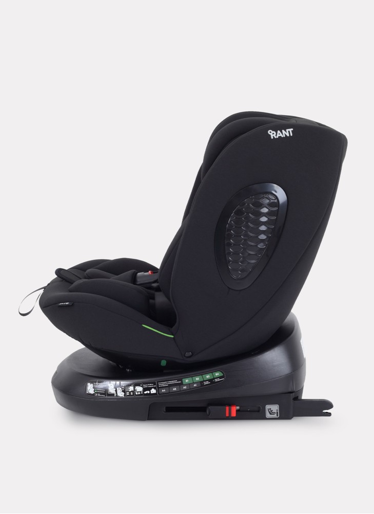 Детское автокресло Rant Helix Isofix для роста 40-150 см | Черное | Группа 0-1-2-3 (до 36 кг) | С поворотной базой