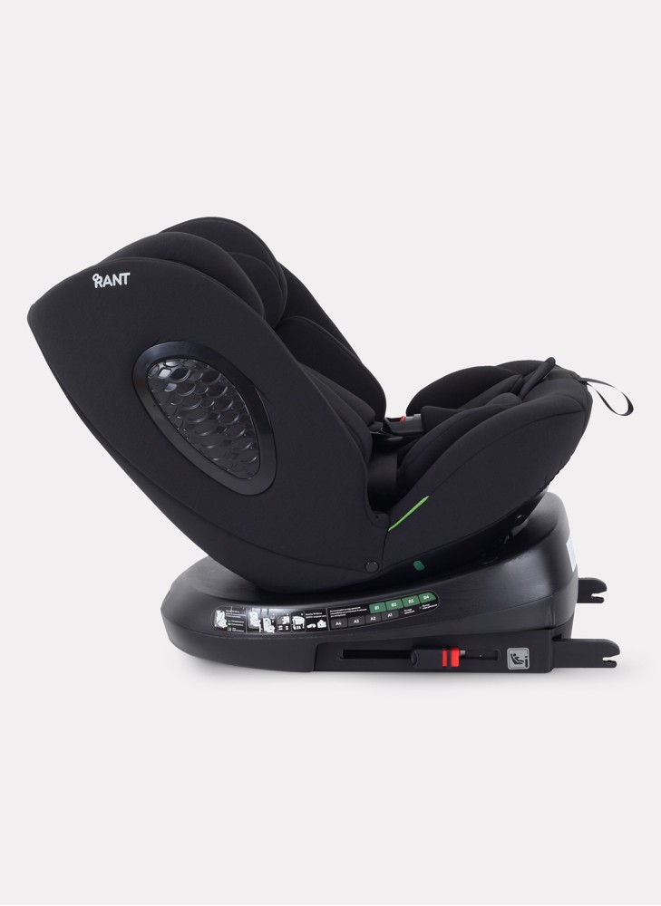 Детское автокресло Rant Helix Isofix для роста 40-150 см | Черное | Группа 0-1-2-3 (до 36 кг) | С поворотной базой