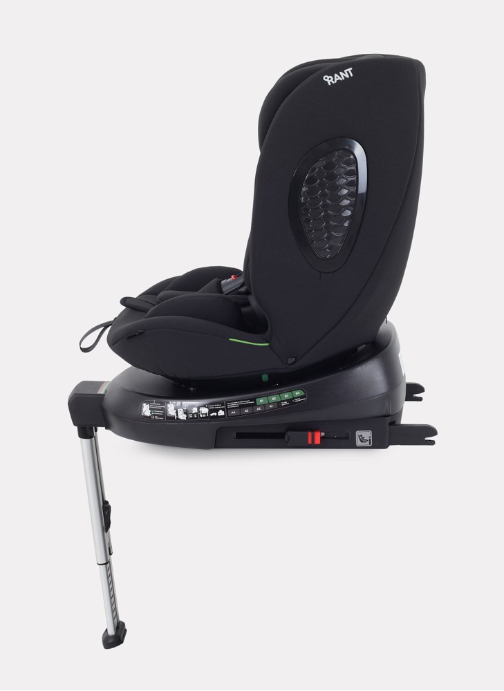 Детское автокресло Rant Helix Isofix для роста 40-150 см | Черное | Группа 0-1-2-3 (до 36 кг) | С поворотной базой