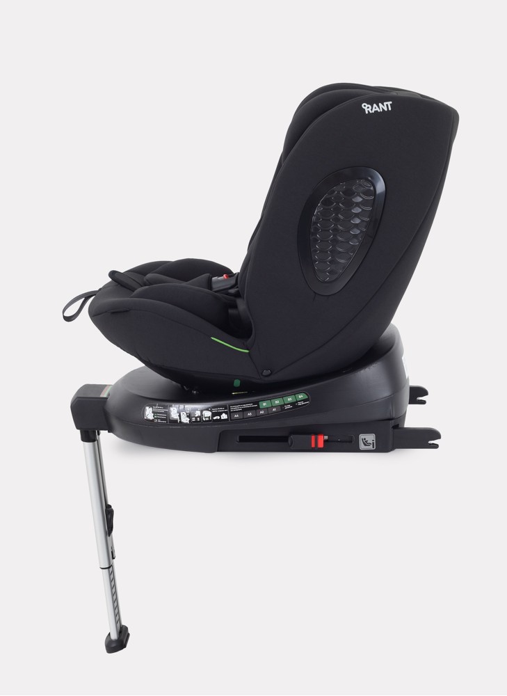 Детское автокресло Rant Helix Isofix для роста 40-150 см | Черное | Группа 0-1-2-3 (до 36 кг) | С поворотной базой