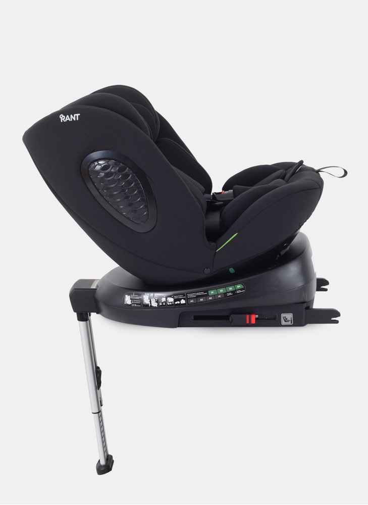 Детское автокресло Rant Helix Isofix для роста 40-150 см | Черное | Группа 0-1-2-3 (до 36 кг) | С поворотной базой