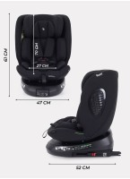 Детское автокресло Rant Helix Isofix для роста 40-150 см | Черное | Группа 0-1-2-3 (до 36 кг) | С поворотной базой