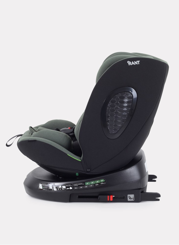 Детское автокресло Rant Helix Isofix для роста 40-150 см | Зеленое | Группа 0-1-2-3 (до 36 кг) | С поворотной базой