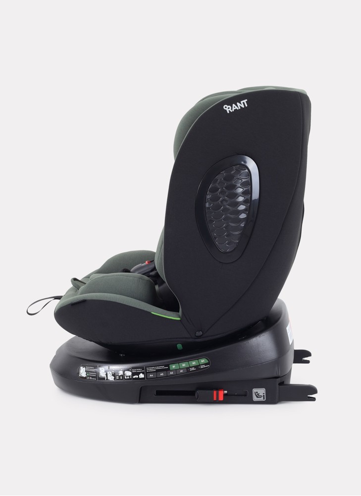 Детское автокресло Rant Helix Isofix для роста 40-150 см | Зеленое | Группа 0-1-2-3 (до 36 кг) | С поворотной базой