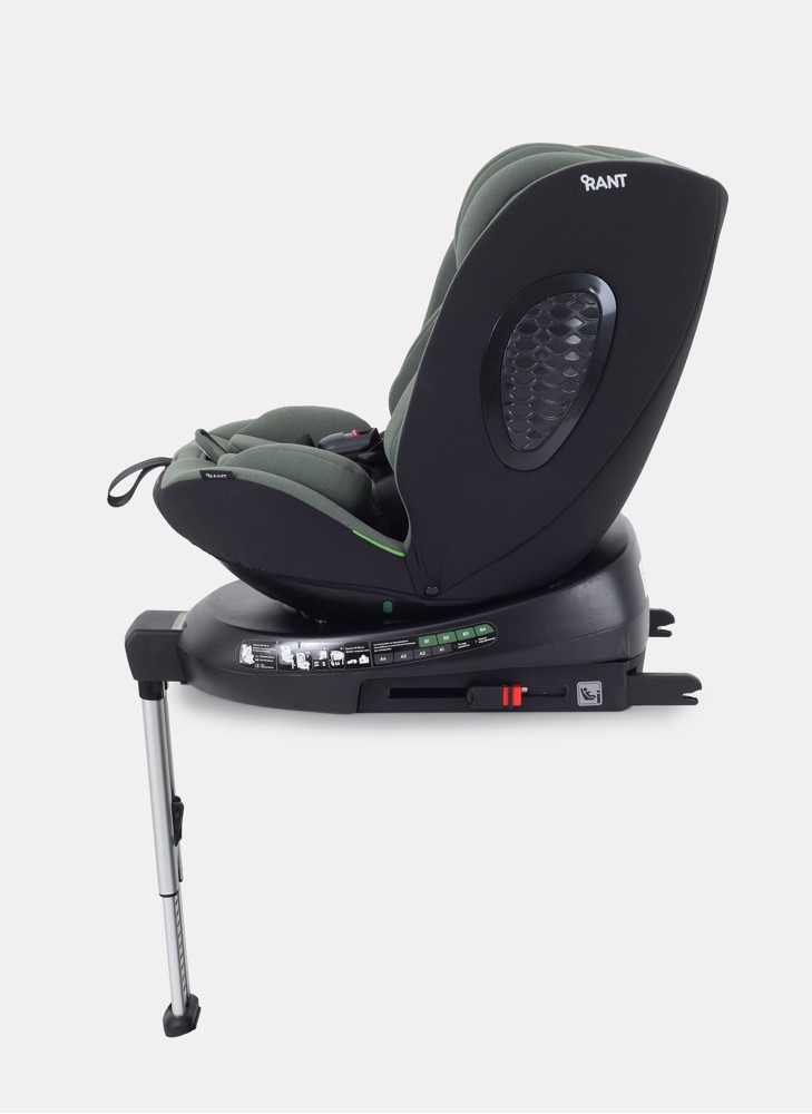 Детское автокресло Rant Helix Isofix для роста 40-150 см | Зеленое | Группа 0-1-2-3 (до 36 кг) | С поворотной базой