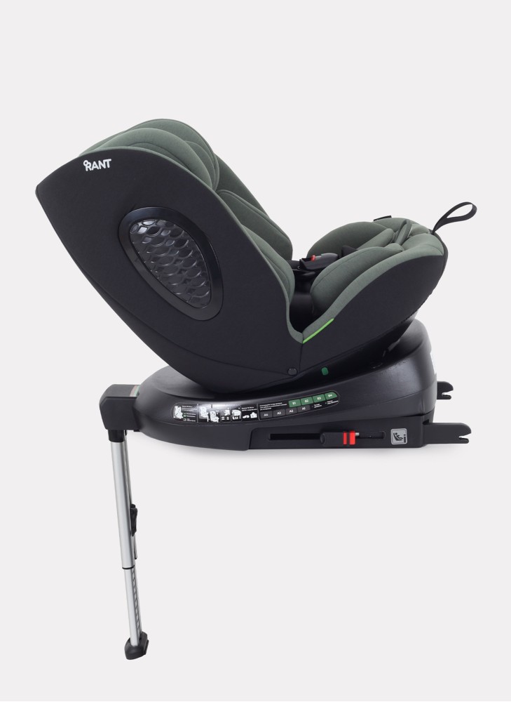 Детское автокресло Rant Helix Isofix для роста 40-150 см | Зеленое | Группа 0-1-2-3 (до 36 кг) | С поворотной базой