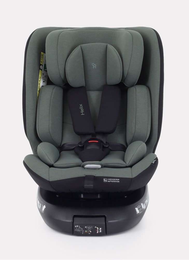 Детское автокресло Rant Helix Isofix для роста 40-150 см | Зеленое | Группа 0-1-2-3 (до 36 кг) | С поворотной базой