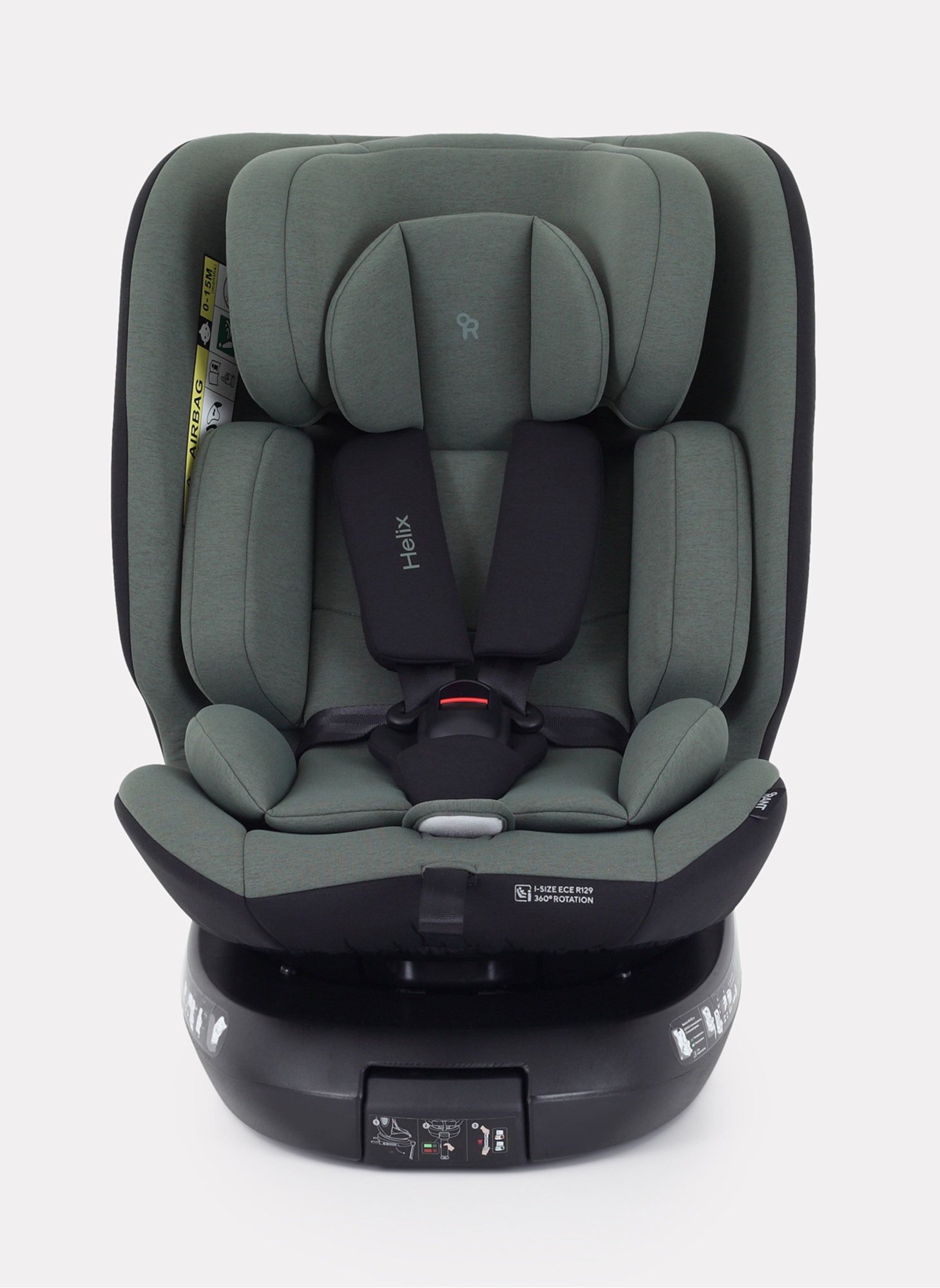 Детское автокресло Rant Helix Isofix для роста 40-150 см | Зеленое | Группа 0-1-2-3 (до 36 кг) | С поворотной базой
