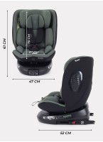 Детское автокресло Rant Helix Isofix для роста 40-150 см | Зеленое | Группа 0-1-2-3 (до 36 кг) | С поворотной базой