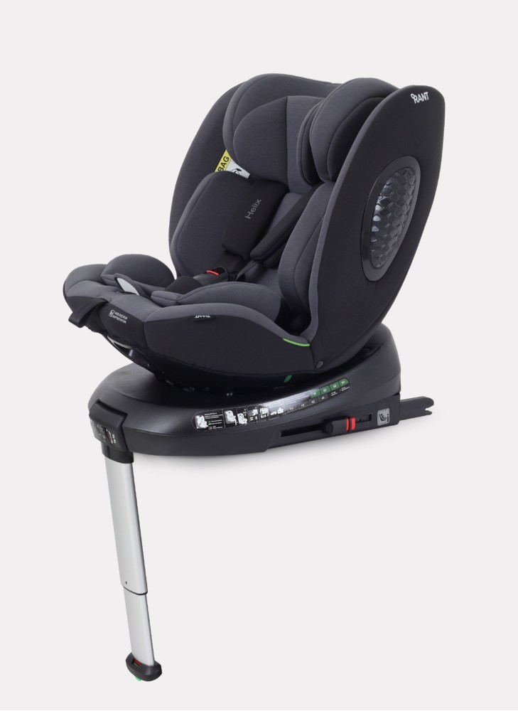 Детское автокресло Rant Helix Isofix для роста 40-150 см | Серая | Группа 0-1-2-3 (до 36 кг) | С поворотной базой