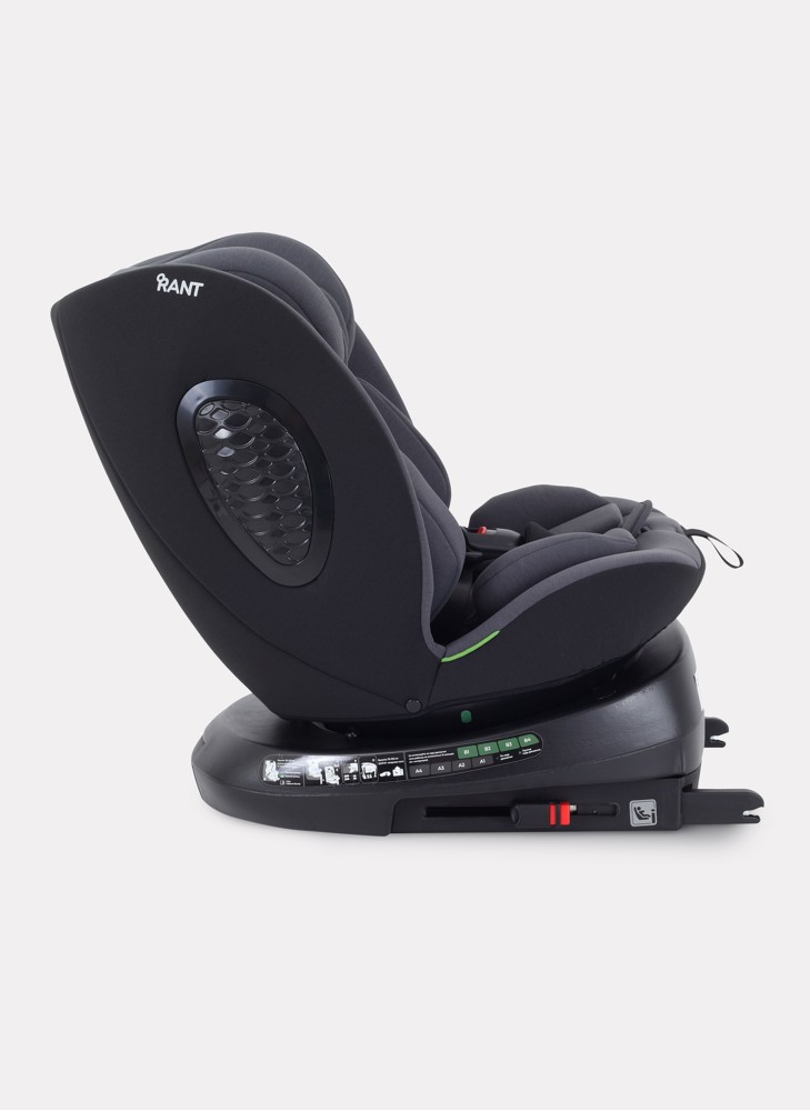 Детское автокресло Rant Helix Isofix для роста 40-150 см | Серая | Группа 0-1-2-3 (до 36 кг) | С поворотной базой