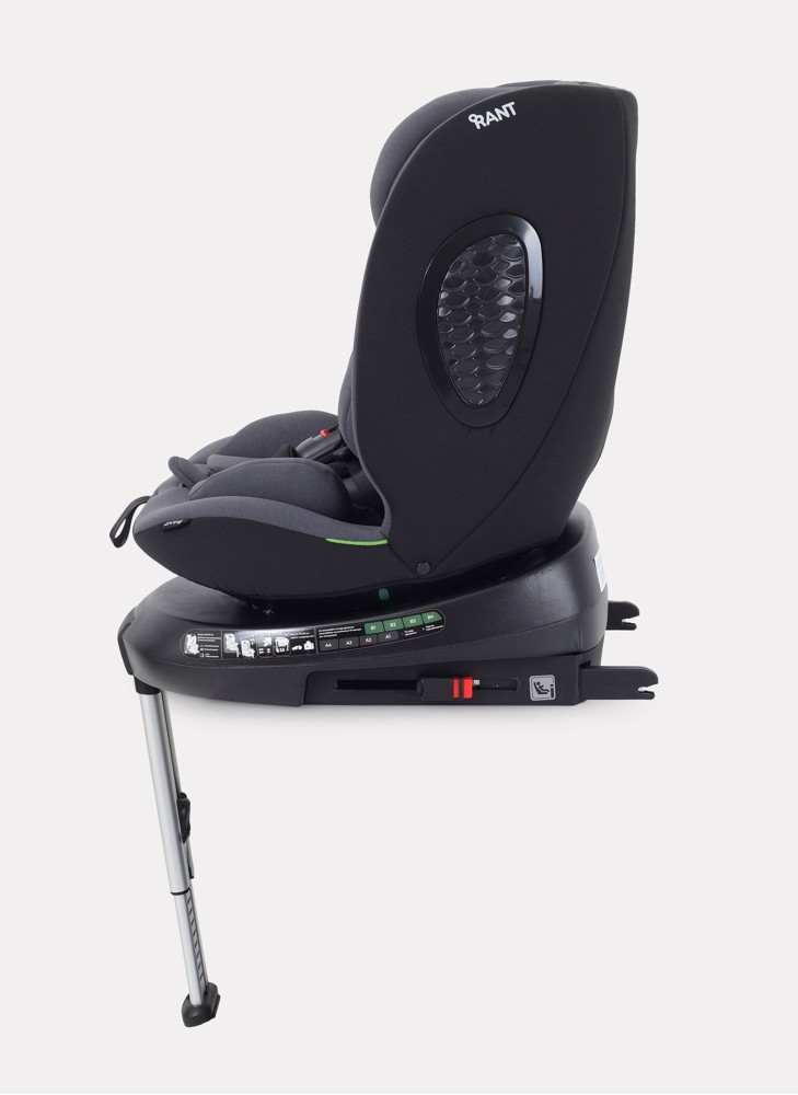 Детское автокресло Rant Helix Isofix для роста 40-150 см | Серая | Группа 0-1-2-3 (до 36 кг) | С поворотной базой