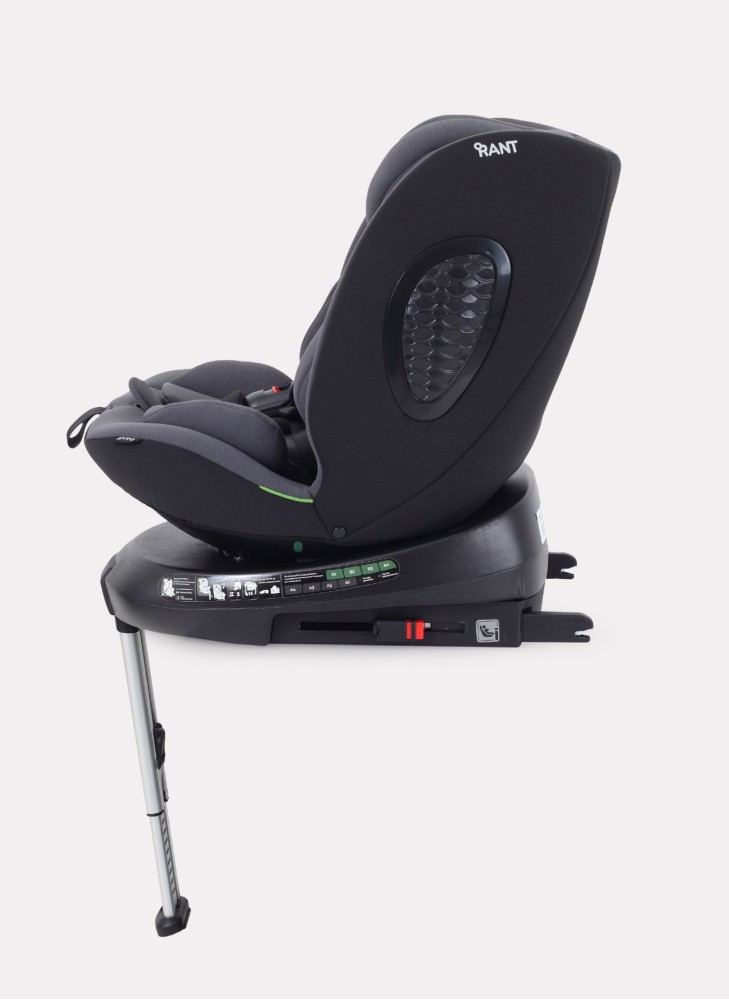 Детское автокресло Rant Helix Isofix для роста 40-150 см | Серая | Группа 0-1-2-3 (до 36 кг) | С поворотной базой