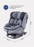 Детское автокресло Rant Nitro Isofix| Рост детей 40-145 см | Черное/Серое | Группа 0-1-2-3 (0 - 36 кг) | С поворотной базой на 360