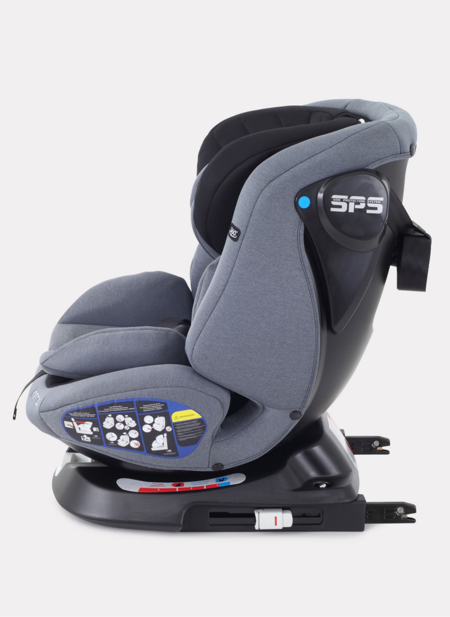 Детское автокресло Rant Nitro Isofix| Рост детей 40-145 см | Черное/Серое | Группа 0-1-2-3 (0 - 36 кг) | С поворотной базой на 360