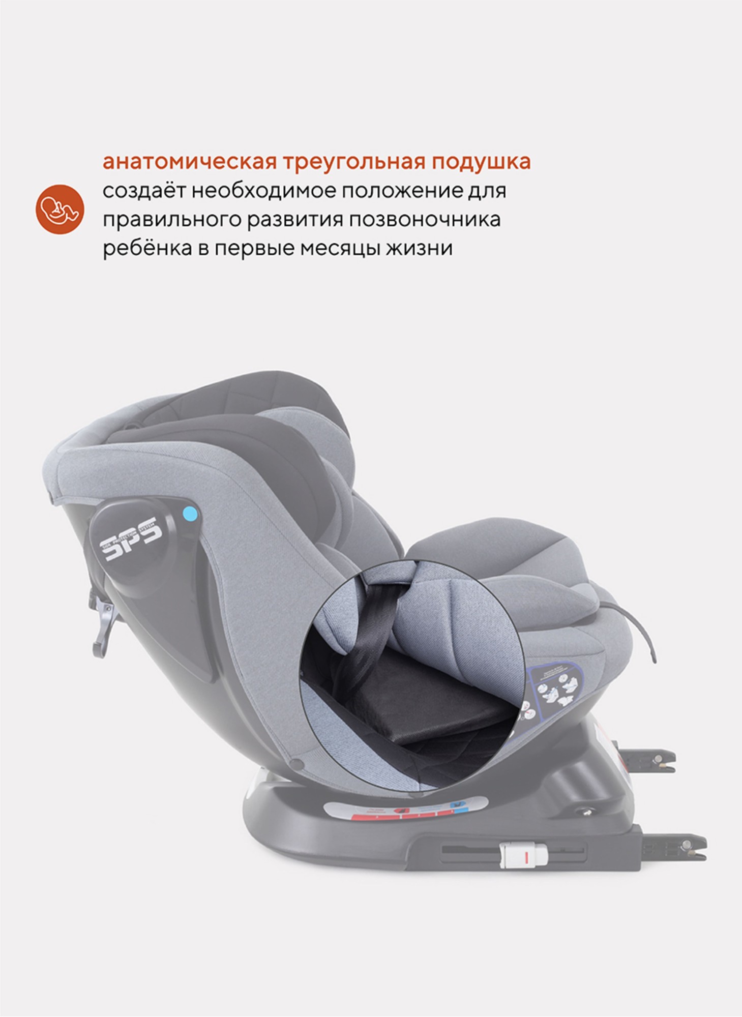 Детское автокресло Rant Nitro Isofix| Рост детей 40-145 см | Черное/Серое | Группа 0-1-2-3 (0 - 36 кг) | С поворотной базой на 360