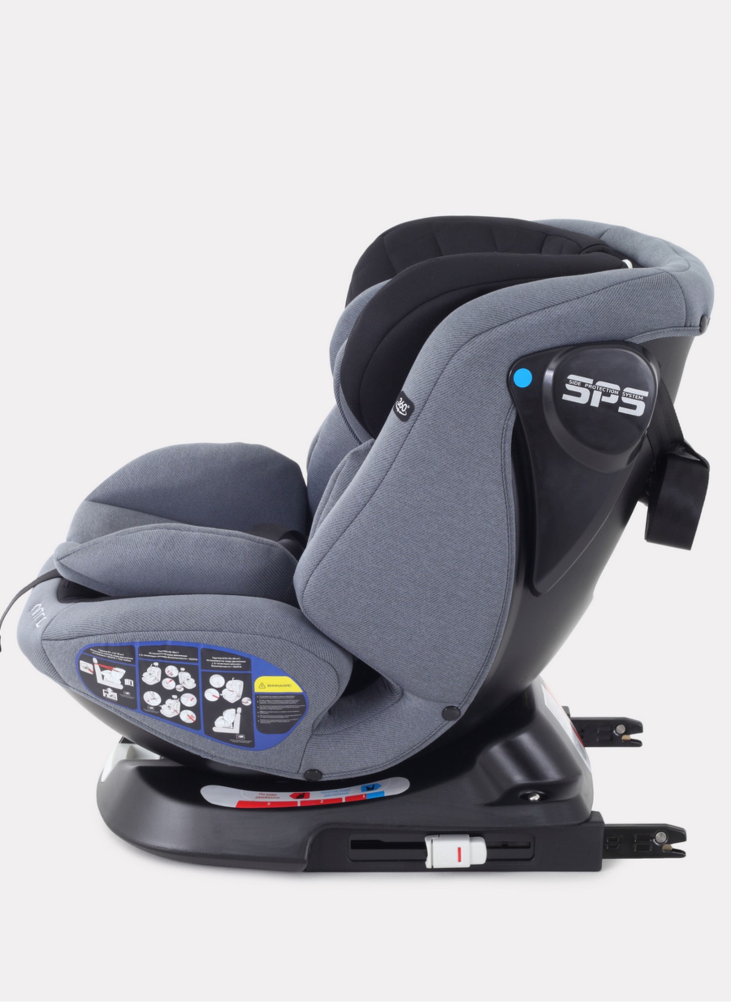 Детское автокресло Rant Nitro Isofix| Рост детей 40-145 см | Черное/Серое | Группа 0-1-2-3 (0 - 36 кг) | С поворотной базой на 360