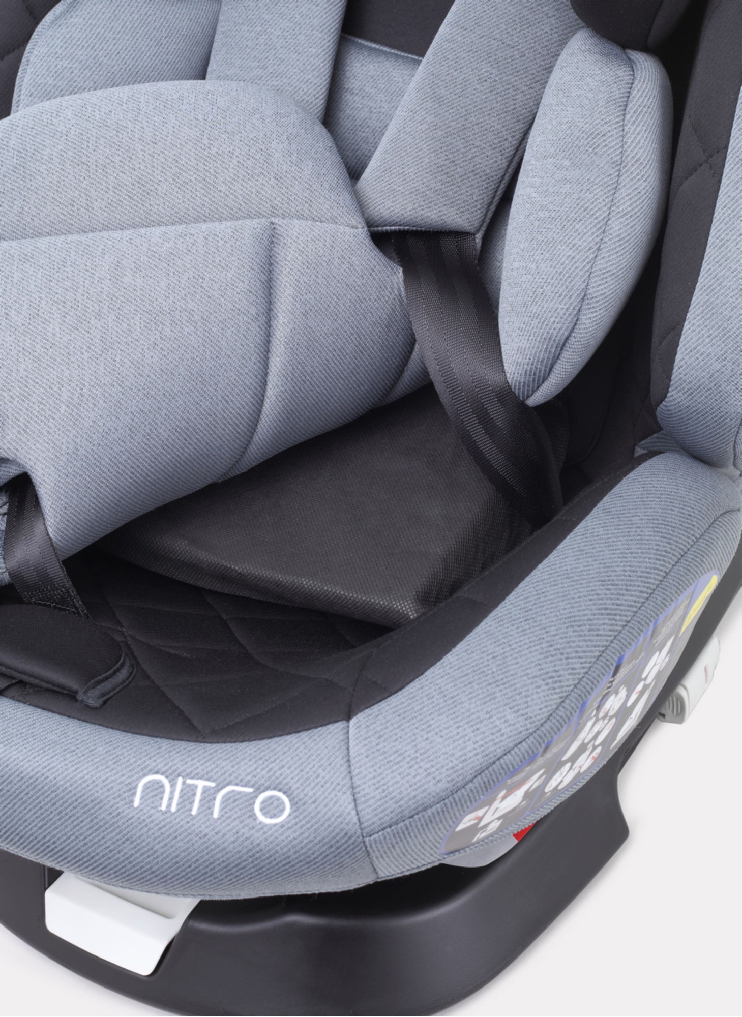 Детское автокресло Rant Nitro Isofix| Рост детей 40-145 см | Черное/Серое | Группа 0-1-2-3 (0 - 36 кг) | С поворотной базой на 360