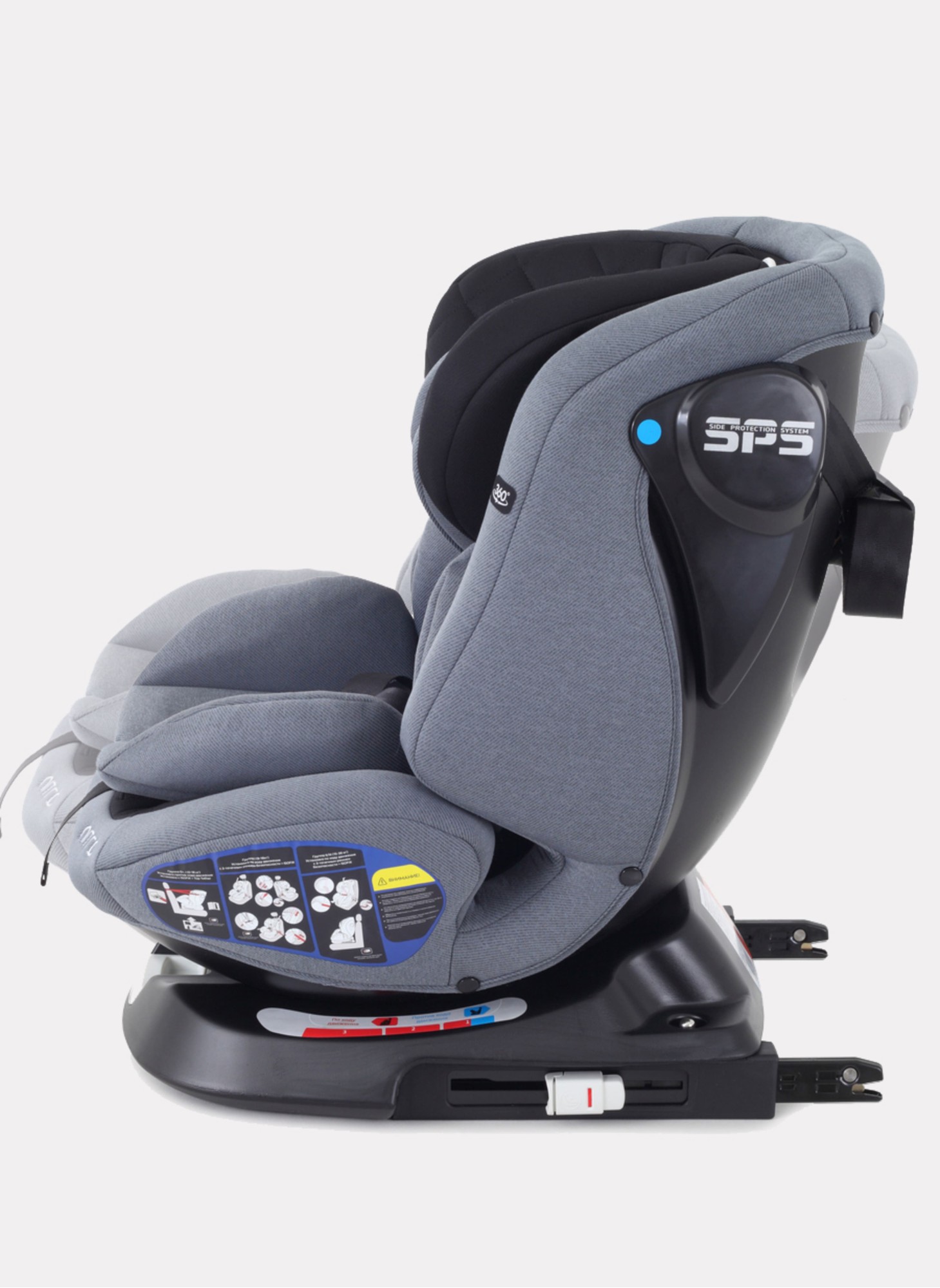 Детское автокресло Rant Nitro Isofix| Рост детей 40-145 см | Черное/Серое | Группа 0-1-2-3 (0 - 36 кг) | С поворотной базой на 360