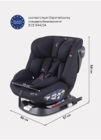 Детское автокресло Rant Nitro Isofix| Рост детей 40-145 см | Черное | Группа 0-1-2-3 (0 - 36 кг) | С поворотной базой на 360