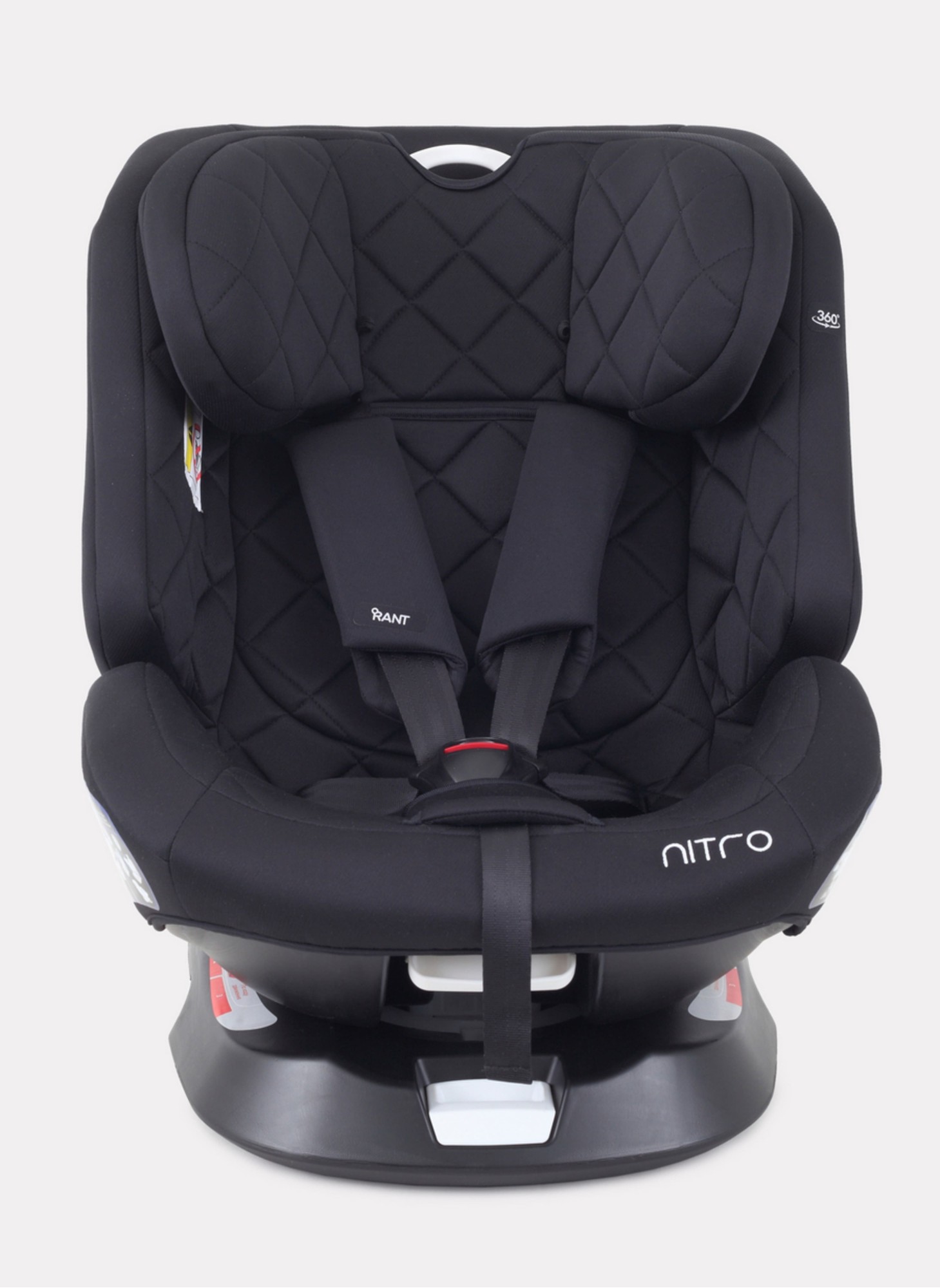 Детское автокресло Rant Nitro Isofix| Рост детей 40-145 см | Черное | Группа 0-1-2-3 (0 - 36 кг) | С поворотной базой на 360