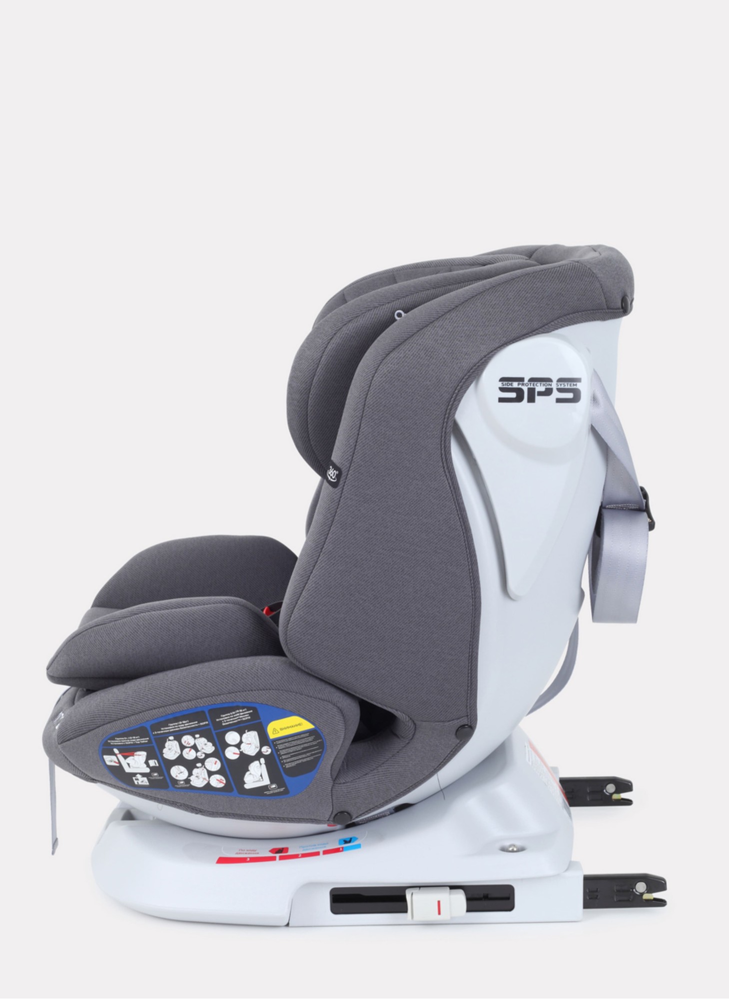 Детское автокресло Rant Nitro Isofix| Рост детей 40-145 см | Серое | Группа 0-1-2-3 (0 - 36 кг) | С поворотной базой на 360
