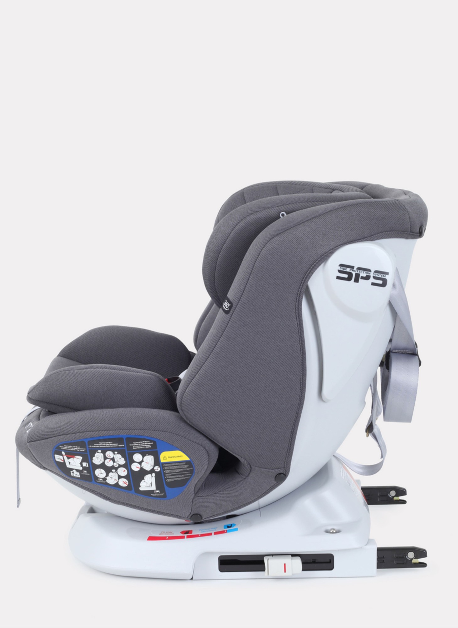 Детское автокресло Rant Nitro Isofix| Рост детей 40-145 см | Серое | Группа 0-1-2-3 (0 - 36 кг) | С поворотной базой на 360