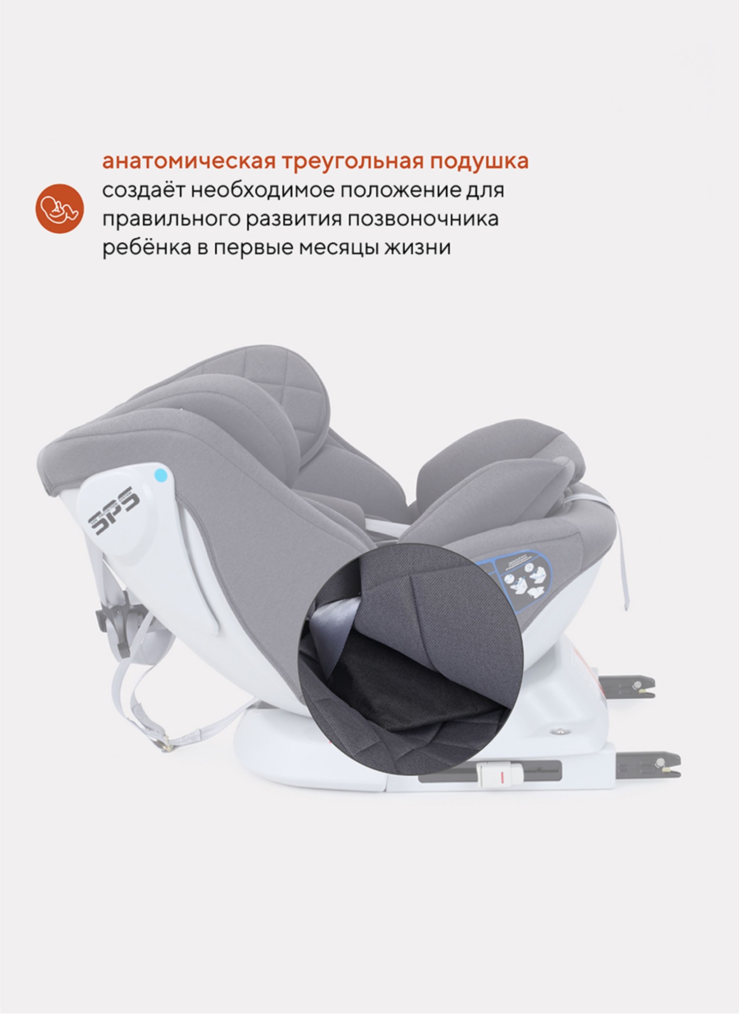 Детское автокресло Rant Nitro Isofix| Рост детей 40-145 см | Серое | Группа 0-1-2-3 (0 - 36 кг) | С поворотной базой на 360