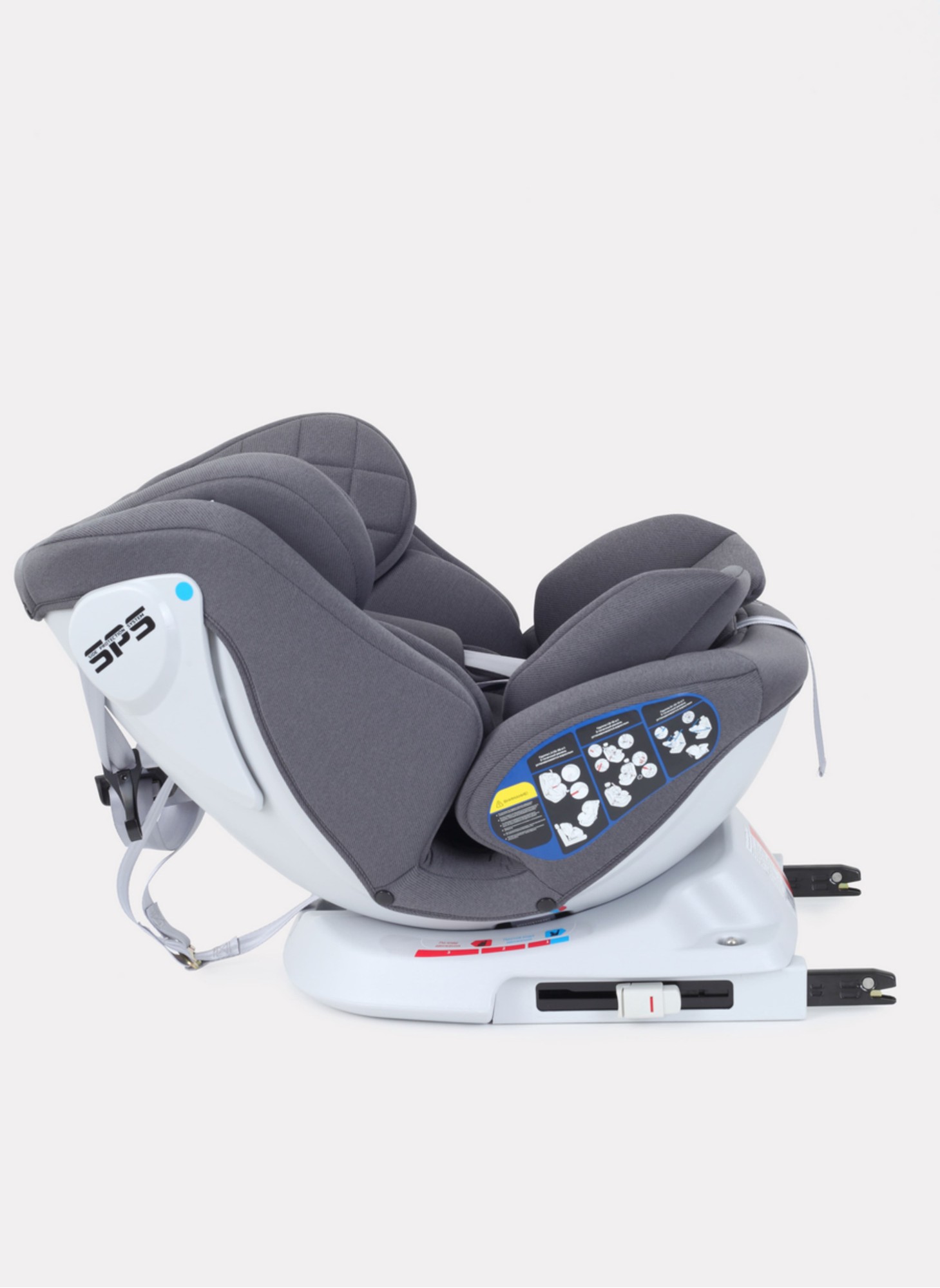 Детское автокресло Rant Nitro Isofix| Рост детей 40-145 см | Серое | Группа 0-1-2-3 (0 - 36 кг) | С поворотной базой на 360