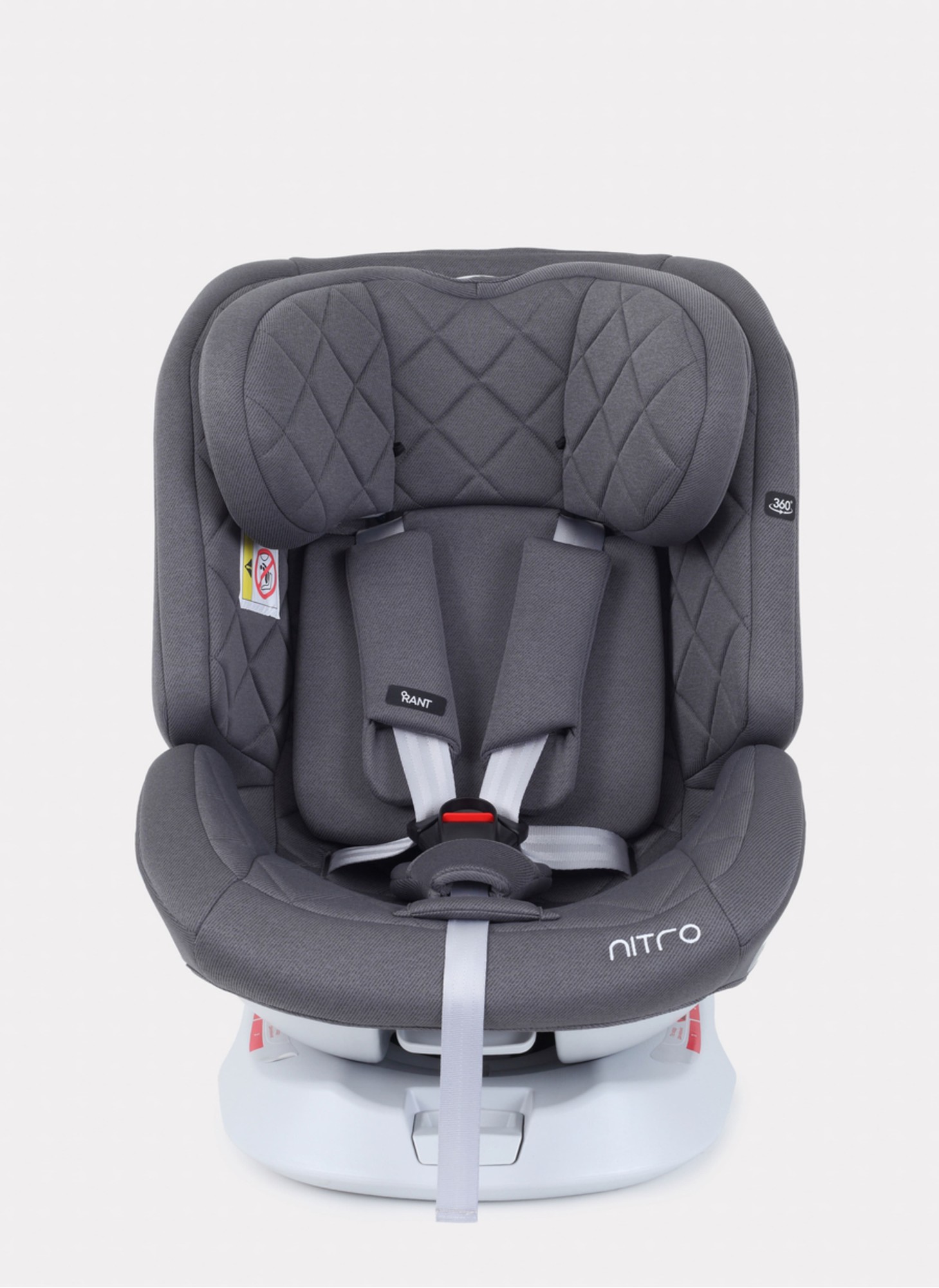 Детское автокресло Rant Nitro Isofix| Рост детей 40-145 см | Серое | Группа 0-1-2-3 (0 - 36 кг) | С поворотной базой на 360