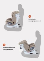 Детское автокресло Rant Nitro Isofix| Рост детей 40-145 см | Бежевое | Группа 0-1-2-3 (0 - 36 кг) | С поворотной базой на 360