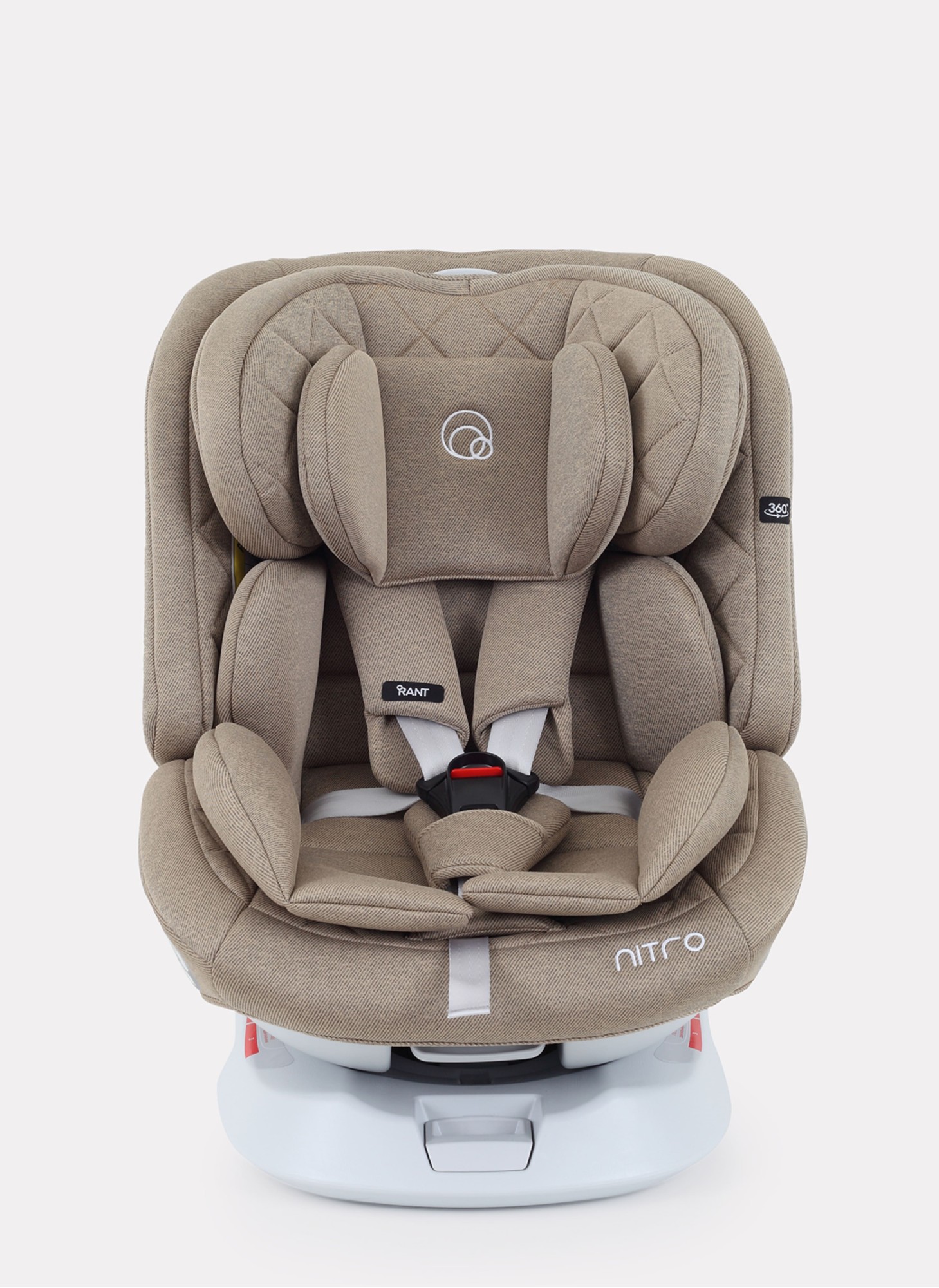 Детское автокресло Rant Nitro Isofix| Рост детей 40-145 см | Бежевое | Группа 0-1-2-3 (0 - 36 кг) | С поворотной базой на 360
