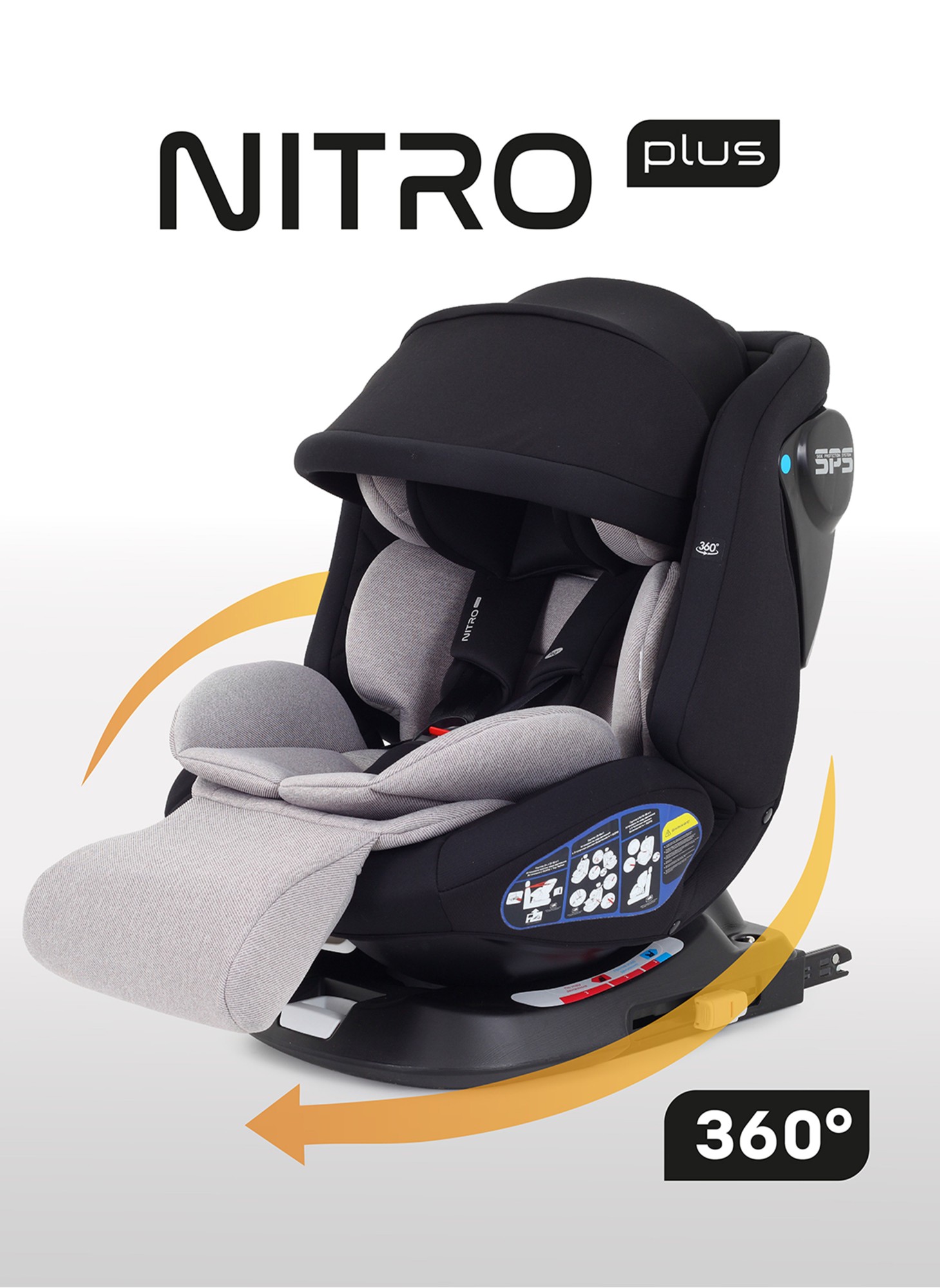 Детское автокресло Rant Nitro Plus  Isofix| Рост детей 40-150 см | Бежевое| Группа 0-1-2-3 (0 - 36 кг) | С поворотной базой на 360