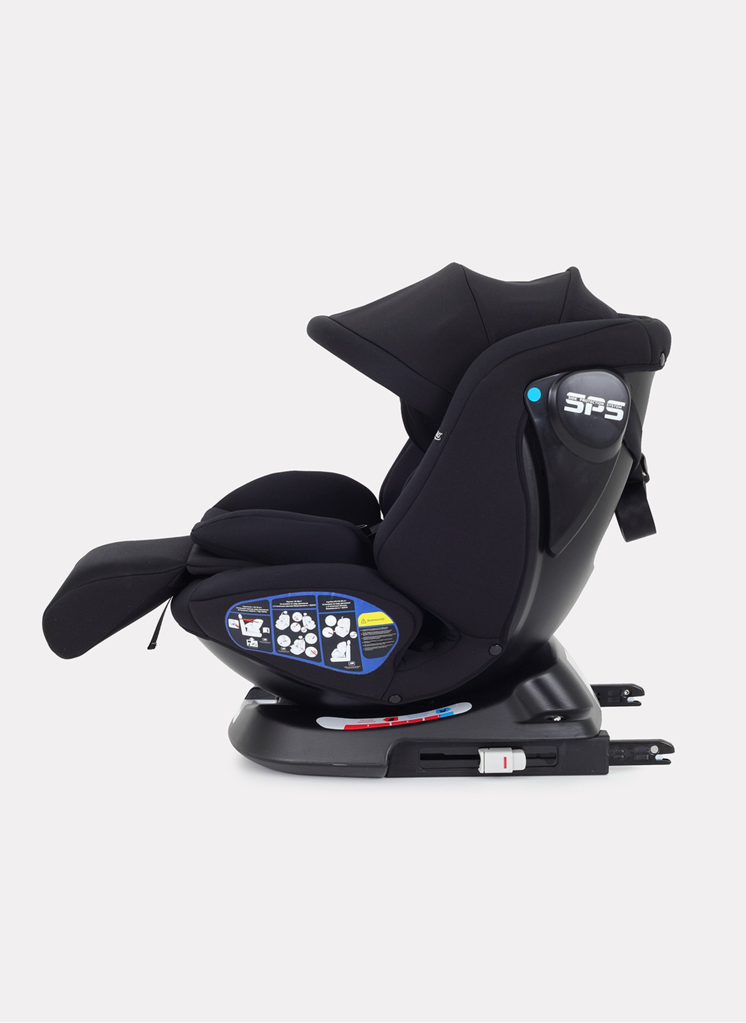 Детское автокресло Rant Nitro Plus  Isofix| Рост детей 40-150 см | Черное | Группа 0-1-2-3 (0 - 36 кг) | С поворотной базой на 360