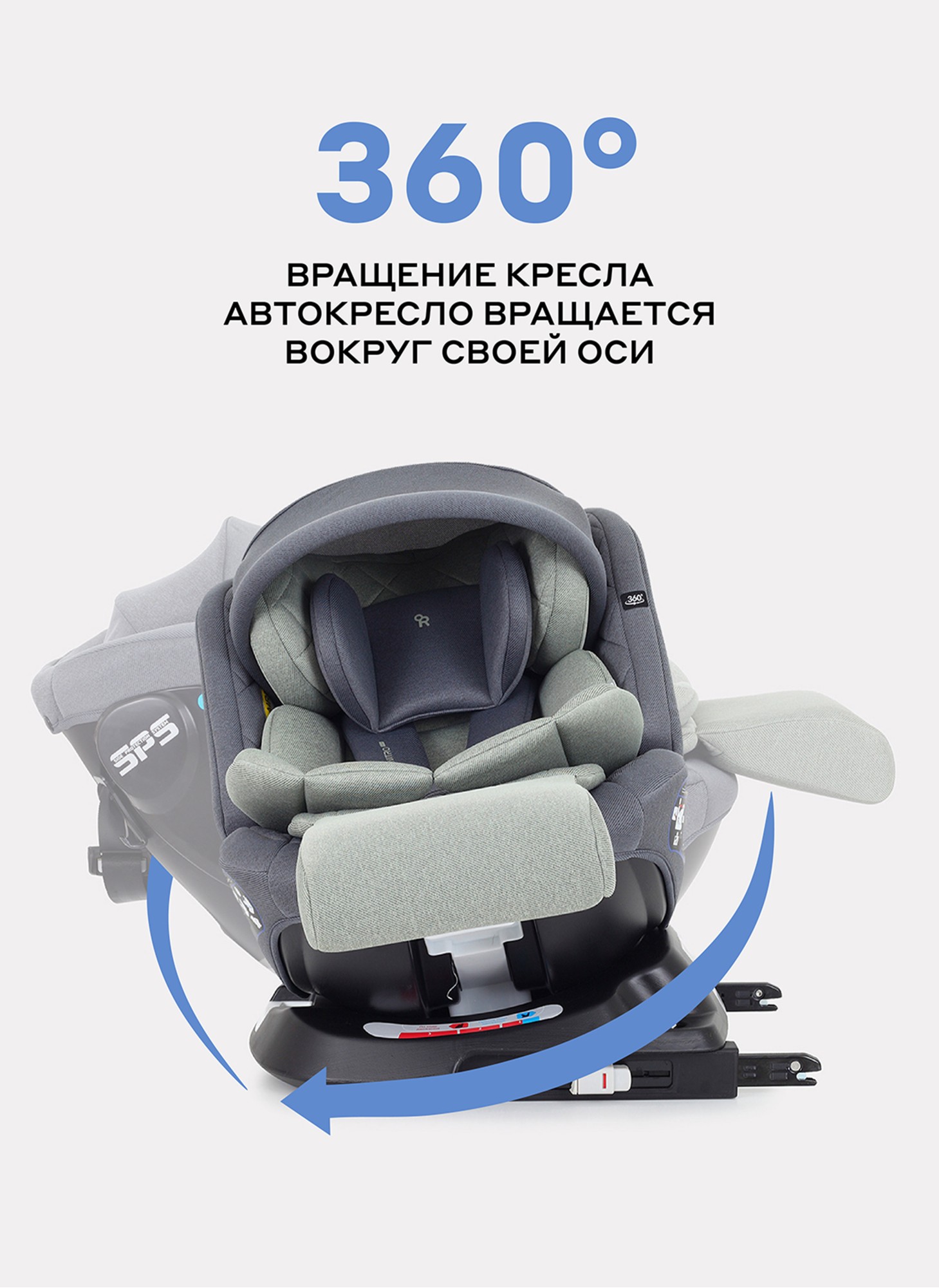 Детское автокресло Rant Nitro Plus  Isofix| Рост детей 40-150 см | Зеленое | Группа 0-1-2-3 (0 - 36 кг) | С поворотной базой на 360