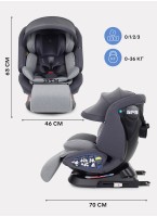 Детское автокресло Rant Nitro Plus  Isofix| Рост детей 40-150 см | Серое| Группа 0-1-2-3 (0 - 36 кг) | С поворотной базой на 360