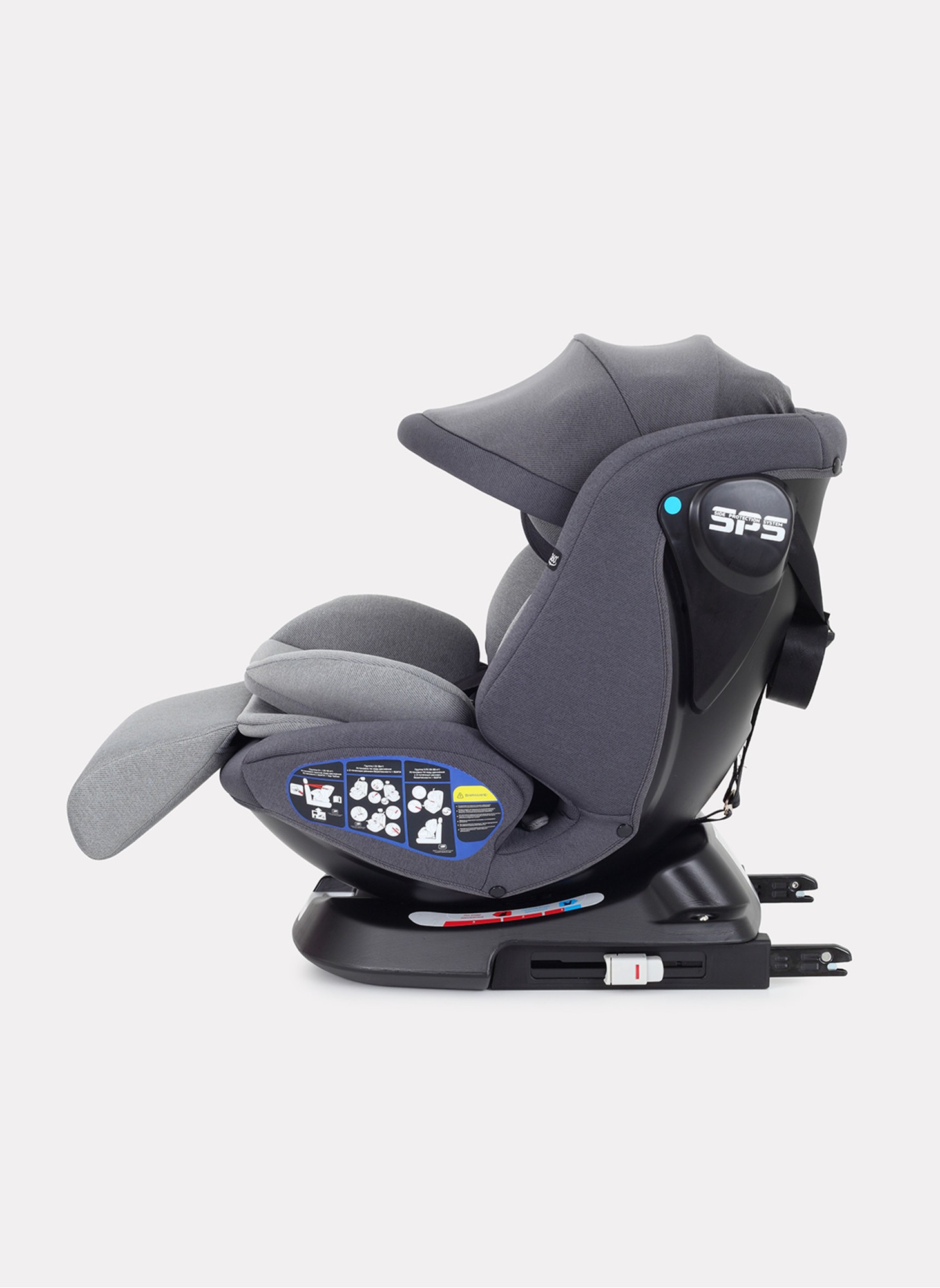 Детское автокресло Rant Nitro Plus  Isofix| Рост детей 40-150 см | Серое| Группа 0-1-2-3 (0 - 36 кг) | С поворотной базой на 360