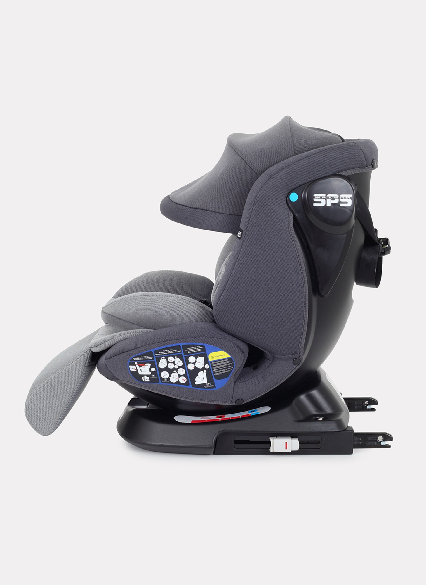 Детское автокресло Rant Nitro Plus  Isofix| Рост детей 40-150 см | Серое| Группа 0-1-2-3 (0 - 36 кг) | С поворотной базой на 360