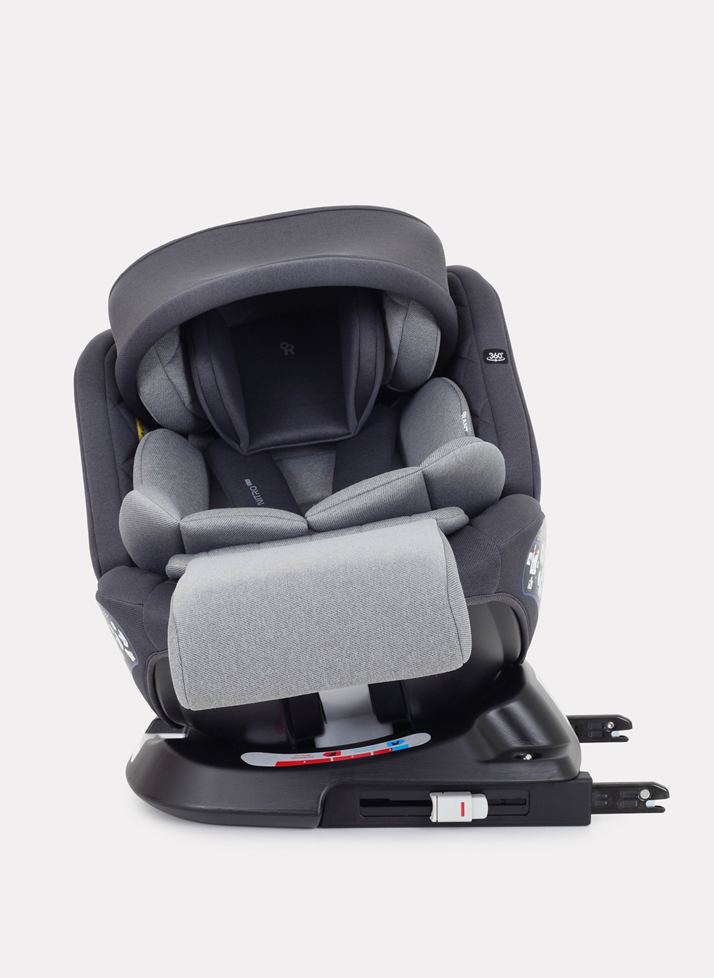 Детское автокресло Rant Nitro Plus  Isofix| Рост детей 40-150 см | Серое| Группа 0-1-2-3 (0 - 36 кг) | С поворотной базой на 360