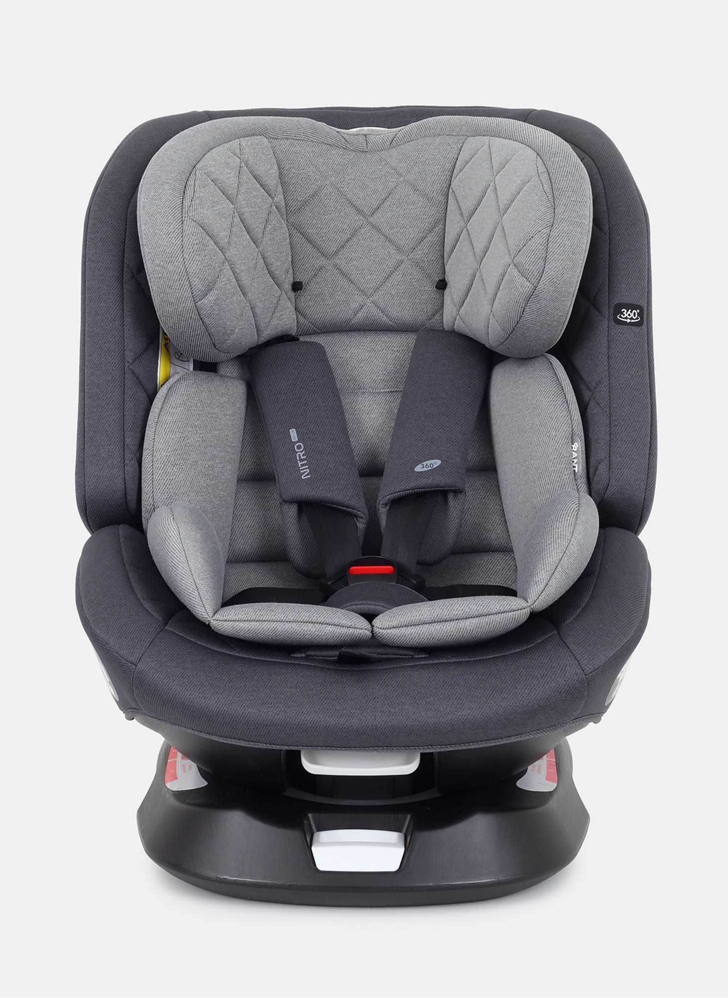 Детское автокресло Rant Nitro Plus  Isofix| Рост детей 40-150 см | Серое| Группа 0-1-2-3 (0 - 36 кг) | С поворотной базой на 360